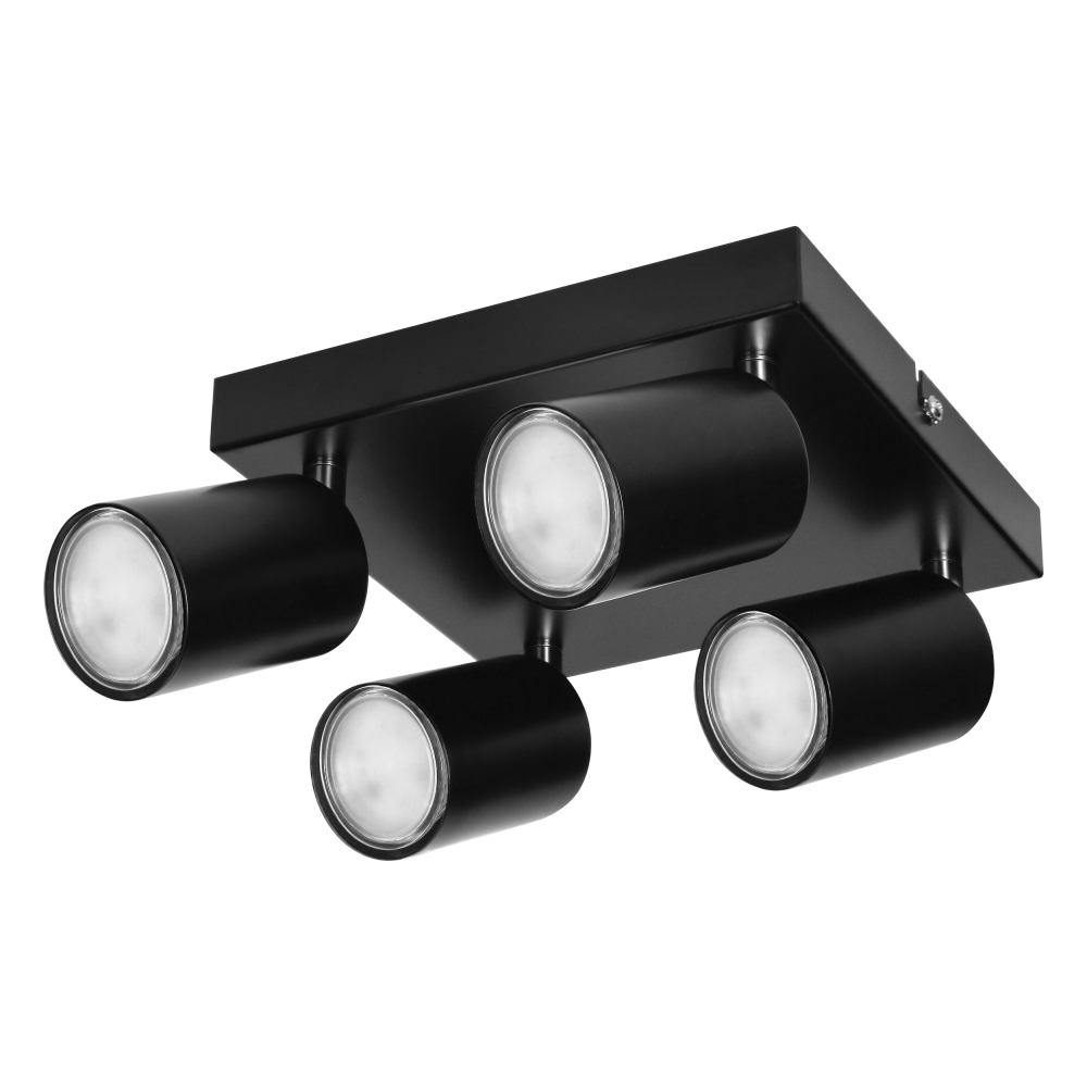 DOA SP 4 wall and ceiling light, black, GU10, max. 4x50W, IP20